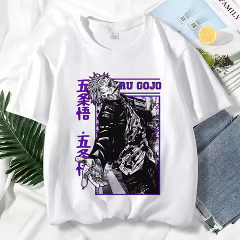 Japanese Anime Jujutsu Kaisen T Shirt for Men Gojo Satoru Print Graphic T Shirts Unisex Harajuku Fas