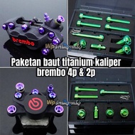Brembo 4p & 2p titanium caliper bolt set package Brembo caliper