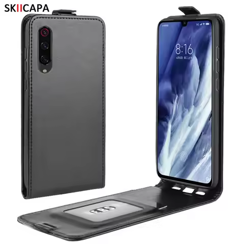 Vertical Flip Leather Case for Xiaomi Mi 9 Pro Mi9 Lite 9t cc9 A2 Play Phone Cover Redmi Note 8 pro 