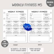 Planner Book Refill Binder Weekly Fitness Paper Simple Minimalist M5