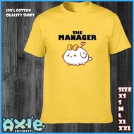 ✉ ♞ ☸ AXIE INFINITY The Manager White Cute Axie Shirt Trending Design Excellent Quality T-shirt (AX