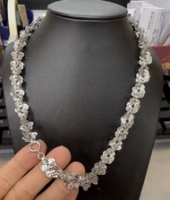 Dây chuyền nữ kiểu xoắn bướm mạ bạch kim 6li cao cấp