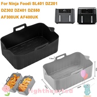 LIGHTHEARTED Air Fryer Baking Tray, Rectangle Silicone Air Fryer Basket, Reusable Rectangle Basket C