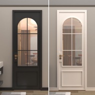 Custom Door French Retro Bathroom Door Toilet Door Begonia Glass Door Titanium Alloy Aluminum Glass 