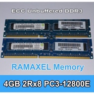 ECC Unbuffered 4GB 2Rx8 PC3-12800E Ramaxel Memory