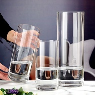 Large Transparent Cylindrical Glass Vase