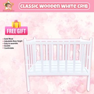 Star Baby Classic Wooden White Crib for Baby