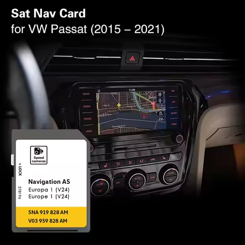 AS V24 Suitabe for VW Passat 2015-2021 from 2014 32GB Map Navi SD GPS Card
