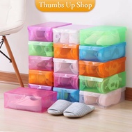 กล่องจัดระเบียบ แผ่นกล่องใส่รองเท้าพลาสติกใส  กล่องรองเท้าพับได้ กล่องรองเท้า Colour Transparent Shoe Box