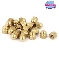 TITISTORE 20Pcs Dome Nuts, Brass Tone Hex Cap Nuts, Brass Nuts M3 M4 Hexagon Nut