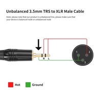 3.5mm to XLR Cable Adapter Balanced 1/8 Inch Mini Jack TRS Stereo to 3Pin XLR Male Microphone Audio 
