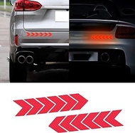 RUANTE Universal Car Reflective Sticker Super Reflective Bumper Body Side Stickers Arrow Anti-Collision Strips Warning Reflective Stickers for Cars Vehicle, Laptop, Motorcycles, Bike(12pc Red)