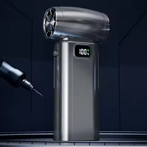 US Violent Fan Air Blower 6000mAh Rechargeable 90000RPM Digital 6 Speed Adjustable for House