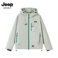 JEEP SPIRIT เสื้อกันลมสามตัวเสื้อแจ็คเก็ต Jaket Daki Gunung กลางแจ้งเสื้อลำลองตัวหลวมสำหรับทั้งหญิงแ