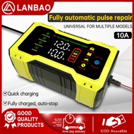 12V 10A Car Battery Charger Motorcycle Acid Battery Charger Battery Pulse Repair perngecas Bateri In