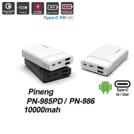 PINENG PN-986PD (10000mah) Portable Power bank QC3.0 + PD Fast Charging Small PN986PD Power Bank 1 Y