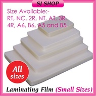 Laminating Film Small Size 150mic | Laminating Pouch | IC Name Card 2R 3R 4R A6 B6 A5 B5 | Plastic L