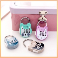 Luggage Travel Digit Number Code Lock Cute Cat Mini Keyed Padlock Safe Lock For Journal Notebook Han