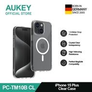 terbaru !!! aukey iphone 15 series premium clear case with magsafe