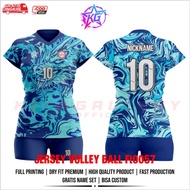 WOMEN'S VOLLEYBALL JERSEY FT0057 FULL PRINTING FREE NAME AND NUMBER Jersey Perempuan Baju Jersey Per