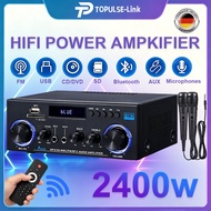 TOPULSE AK50 Bluetooth 5.0 Amplifier 2400W Home Theater Amplifier 12V Bluetooth Home Power Amplifier