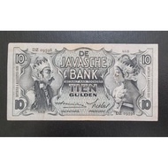 uang kuno 10 gulden seri Wayang ttd Smits