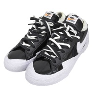 全新 Sacai x Nike Blazer Low (DM6443-001) - 男士黑色和白色皮革運動鞋，27 碼，帶鞋盒。