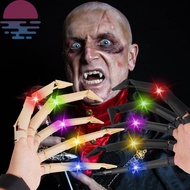 Luminous Articulated Fingers Halloween Skeleton Hands with Flexible Joints Realistic Skeleton Bone C