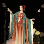 Hanfu Tang ดั้งเดิมเครื่องแต่งกายโบราณกระโปรงผู้หญิงปักลายฤดูร้อนสูทสไตล์จีน