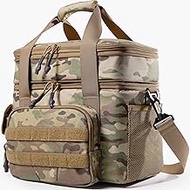 1TG Tactical Insulated Lunch Bag, 18L-26L Expandable Lunch Box, Leak-proof Large Cooler Bag with Sho