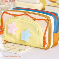 LUNAEDGE Y2K Star Stationery Bag, 7 Multilayer Desktop Storage Korean Pencil Case, Cute Large Capaci