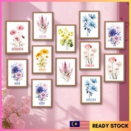 Watercolor Plant Flower A Meaning (Part 2) Gallery Poster Botanical Wall Art Floral Room Home Cute
