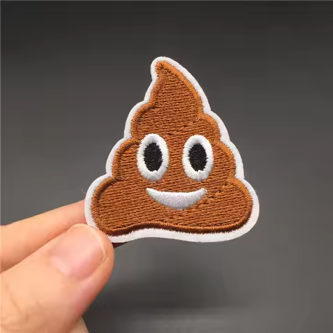 Smile Poo Size: 4.3x4.4cm DIY Patch Cloth Badges Cute Decorate Patches Sewing Iron On Ebroidered App