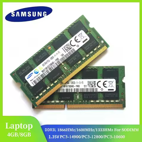 1/2PCS SAMSUNG Ram Laptop DDR3L 8GB 4GB 1333Mhz 1600Mhz 1866Mhz SO-DIMM PC3-10600 12800 14900 Notebo