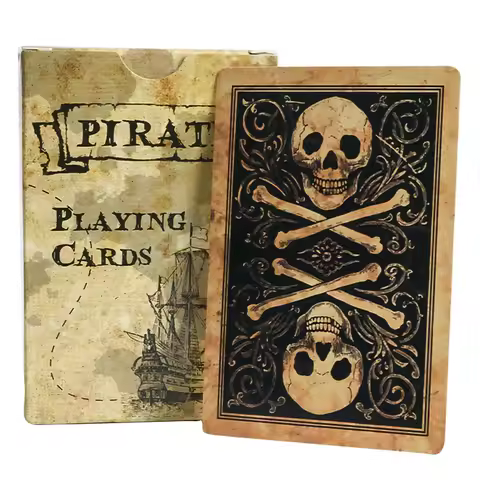Pirate Skull Vintage Style Playing Cards Standard Deck of Cards Waterproof Poker Cards for Family Ga
