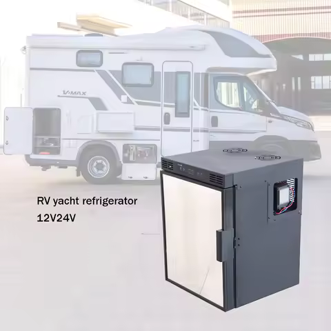 RV Fridge 45L 12/24V Compressor Electric Cooler Fridge Freezers Car Home Dual Use Refrigerator For R