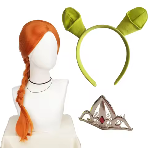 Halloween Masquerade Girls Adult Women Princess Fiona Cosplay Synthetic Wig or Fancy Fairy Accessori