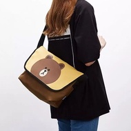 Tas Messenger Brown Line Friends original