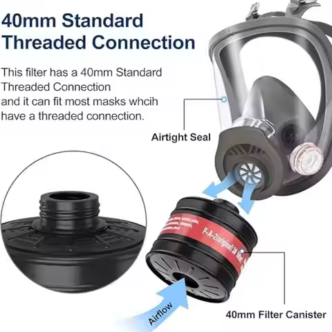R40 Interface Gas Mask Filter 40mm Respirator Canister Practical Replacement Accessory Mask Chemical