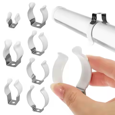 5Pcs Fixing Clips Spring Terry Clip With Rubber Protection Clamp Holders Lamp Tube Clip Base Tool T3