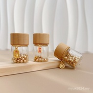 Bottle Cinnabar Empty Bottle Sealed Jar Storage Storage Save Small Peas Mini Jar Golden Save Glass B
