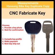 Hyosung Motorbike Key Duplicate Copy with CNC machine