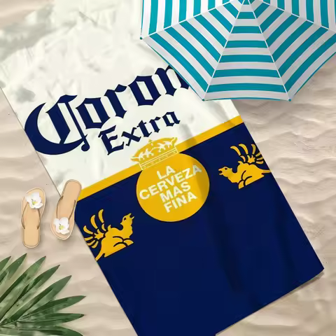 C-corona Towel Beach Quick Dry Soft Pool E-extra Beer Towels Gift for Travel Gym Shower Camping spor