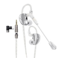 Long-lasting CVJ Assassin Silver in Ear Earphones 1BA+1DD+1Vibrate Game Mode HIFI Microphone Hybrid 