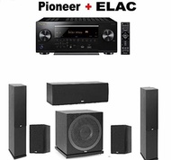 Pioneer VSX-LX503 9.2 Ch Receiver + Pair of ELAC F6.2 Floorstanding + ELAC C6.2 Center Speaker +...
