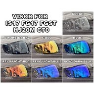 ✔READY STOCK✔ VISOR HELMET FOR C70 IS17 HJ20M FG17 FGST HELMET RAINBOW TRANSPARENT REVO RED RESISTAN