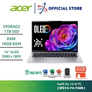 ACER SWIFT 14 GO AI PC SFG14-74-74UR 14" OLED LAPTOP (CU7-255H 16GD4 1TBSSD / 14" OLED / WIN11H /OFF