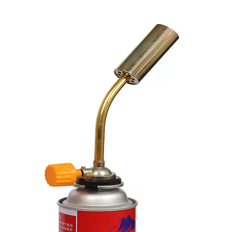 Butane Torch for Camping Kitchen Baking Adjustable Blow Torch with Nozzle Refillable Gas Torch for C