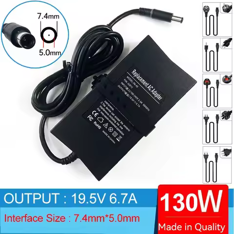 Laptop AC Adapter Charger for Dell K20A001 063P9N 09Y819 0CM161 0D232H 0X408G ADP-130PE1-00 PA-4EVJC