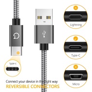Gritin USB C Cable, [3-Pack/1M+1.5M+2M] USB Type C Fast Charging Cable - Nylon Braided USB C Sync Ca